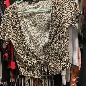 SHEIN cheetah print crop top